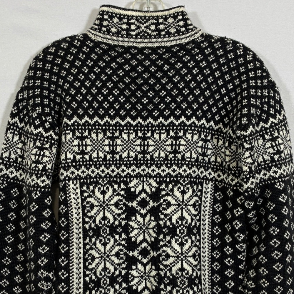 Obermeyer Signature Mimi Womens L Black White Fair Isle Wool Blend Quarter Zip - Picture 11 of 11